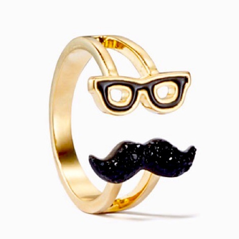 Kate Spade Mustache and Glasses Ring